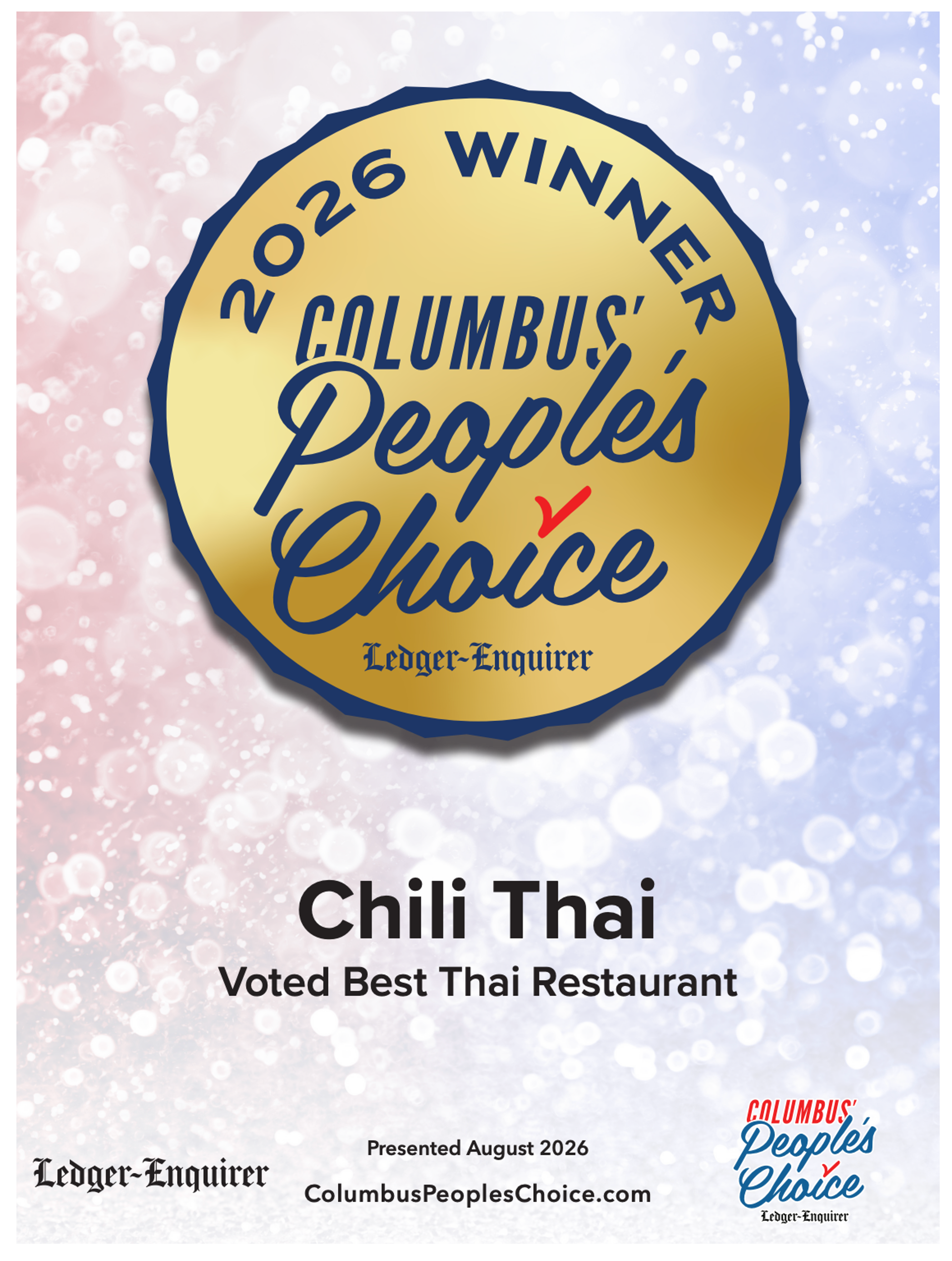 Best Thai food from the Columbus Ledger People Choice Award